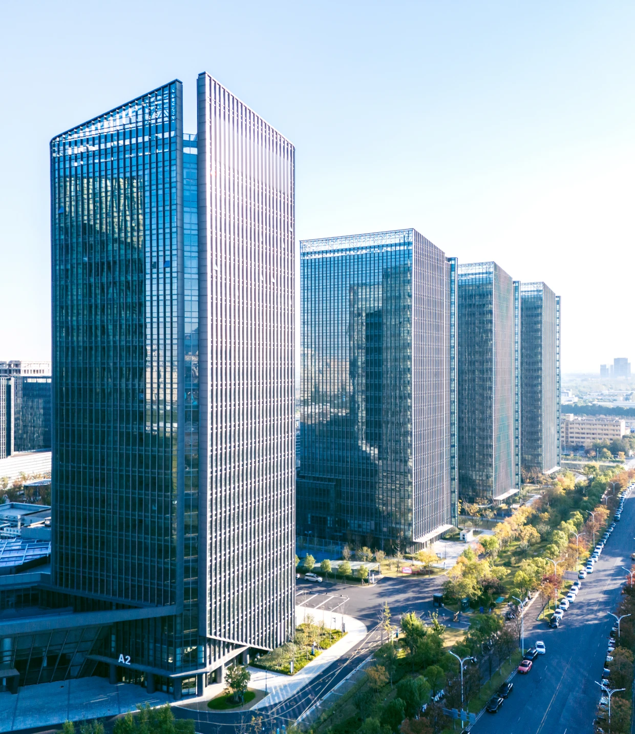 Urban architecture with high-rise buildings
